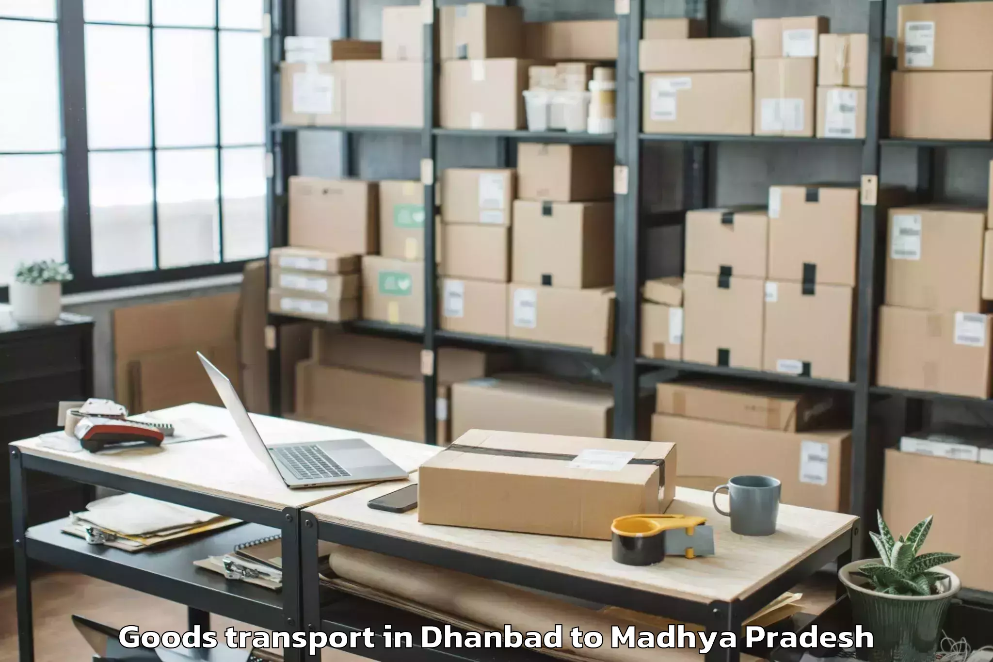 Book Dhanbad to Batiyagarh Goods Transport